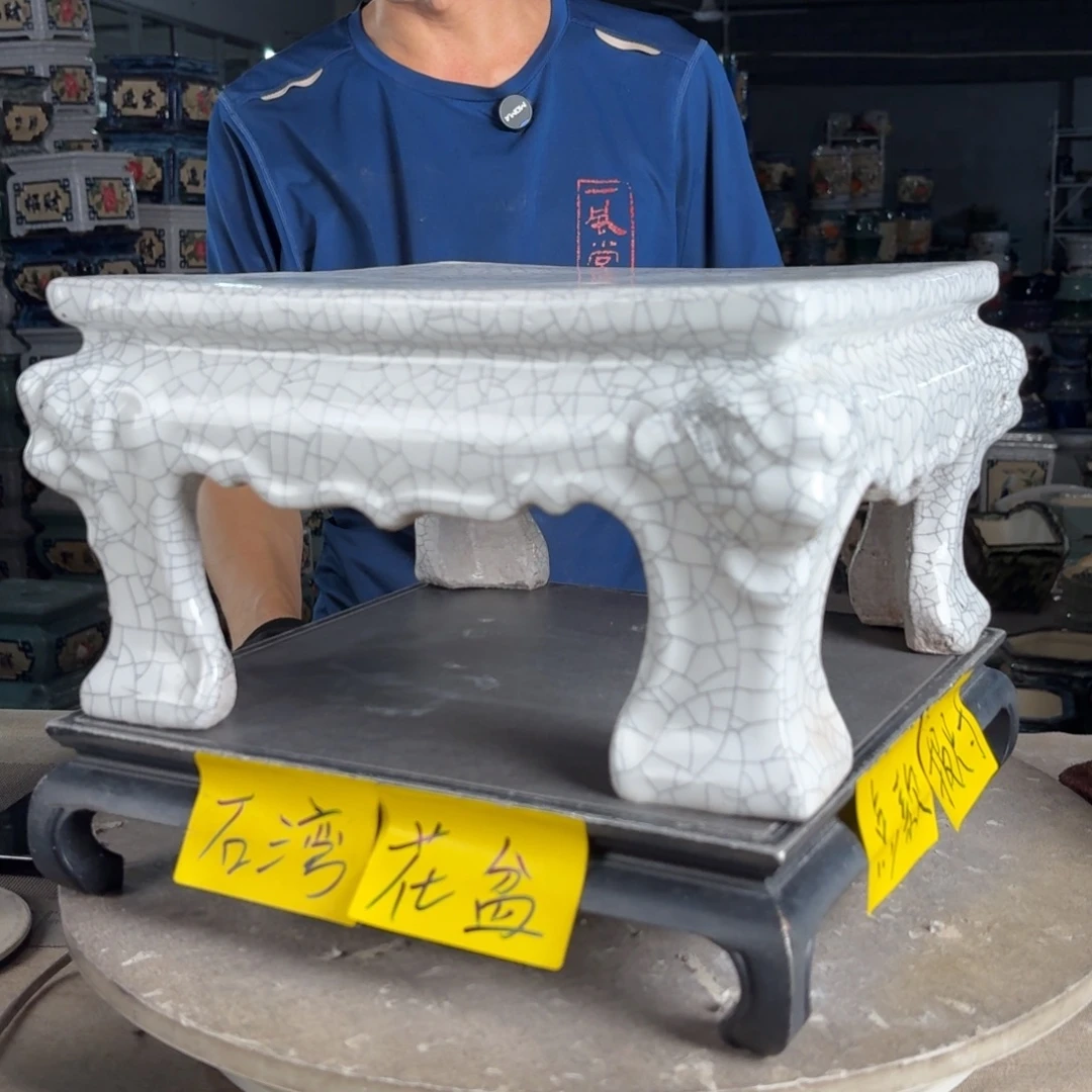 一风堂石湾花盆 面宽29高18微瑕气孔