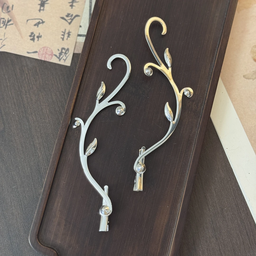 银【仙气•花枝】发饰古风简约宫廷复古点缀对夹配饰掩鬓