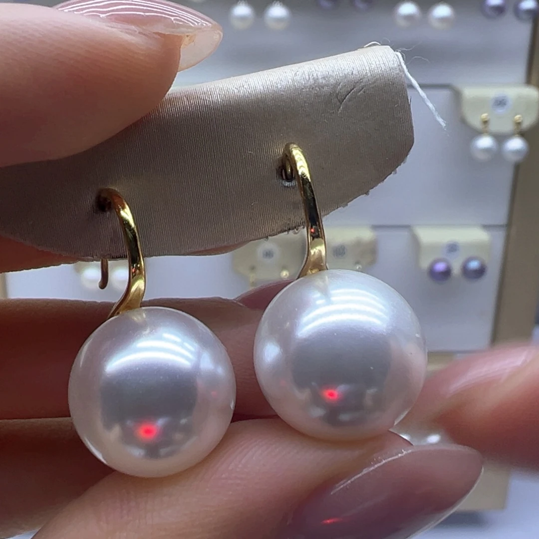 银S925镶嵌淡水珍珠耳饰