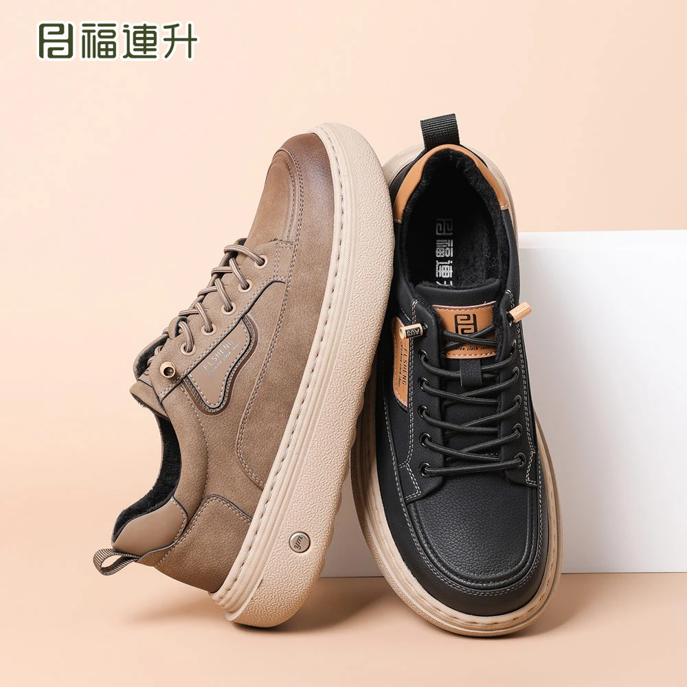 休闲皮鞋春季透气飞行员皮鞋百搭鞋子套筒潮鞋圆头