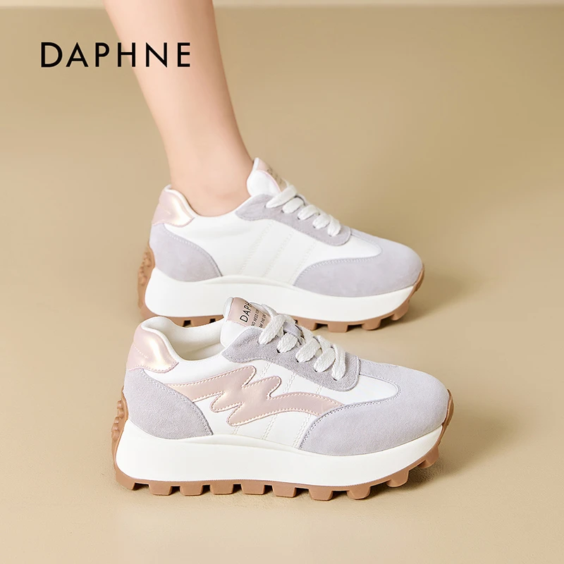 Daphne/达芙妮女鞋2024夏季运动休闲阿甘鞋舒适厚底增高简约防滑