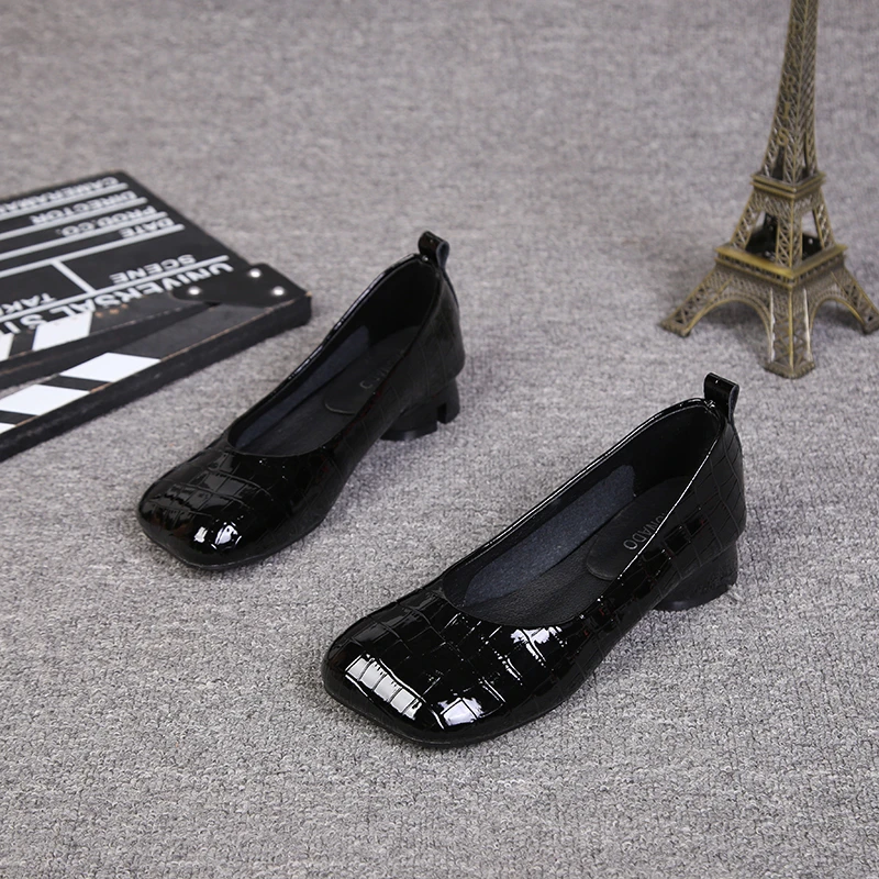 意大利纯牛皮方头浅口夏季单鞋女2025新款时尚百搭爆款鞋子女低跟