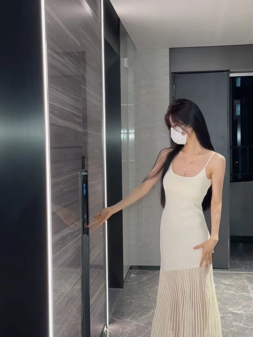 清仓 新款半透纯欲妲己鱼尾收腰百搭吊带连衣裙女夏 1909