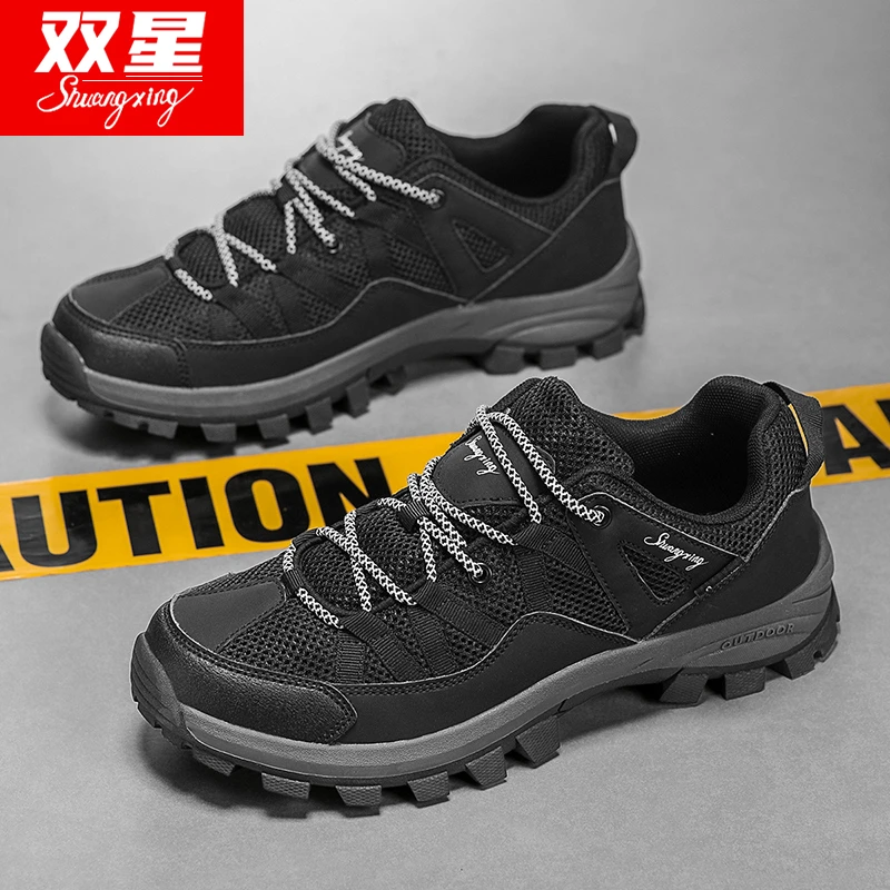 双星男鞋2025春秋季新款男士运动鞋网面透气青少年男款户外休闲鞋