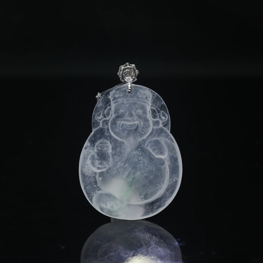 24天然缅甸翡翠A货18k高冰财神/500297/上海嘉禾拍卖