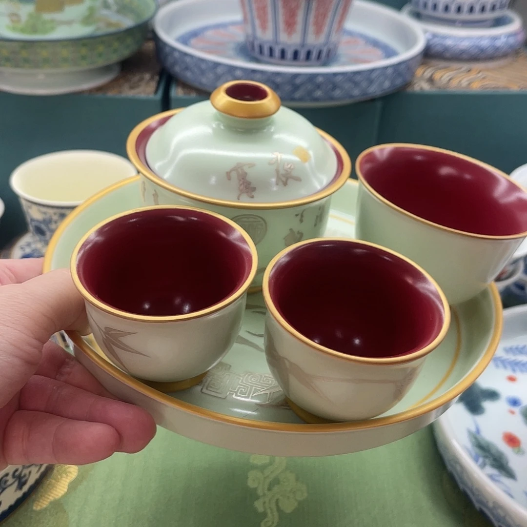 景德陶瓷盖碗茶具