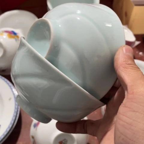 景德镇陶瓷5英寸青釉2个