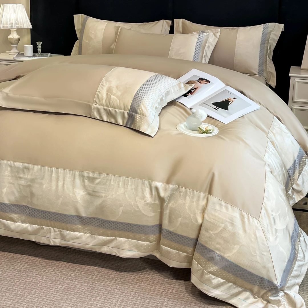 轻奢豪华高精密2025新款纯棉四件套全棉贡缎四季通用床单被套床品