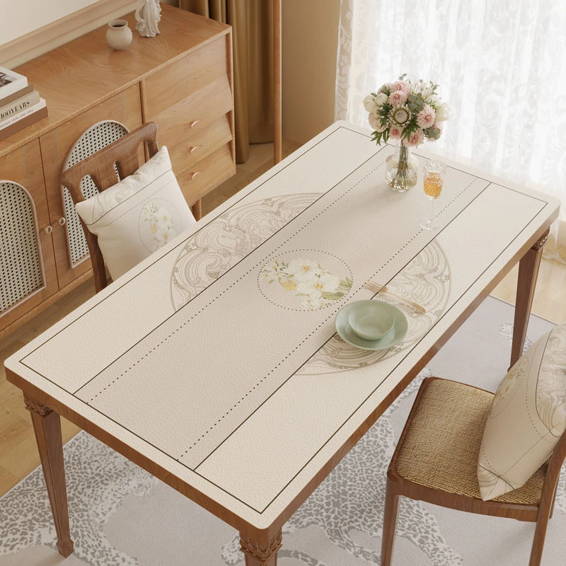 新中式胡桃木原木色搭配餐桌垫防水防油防烫桌布餐桌垫可定制