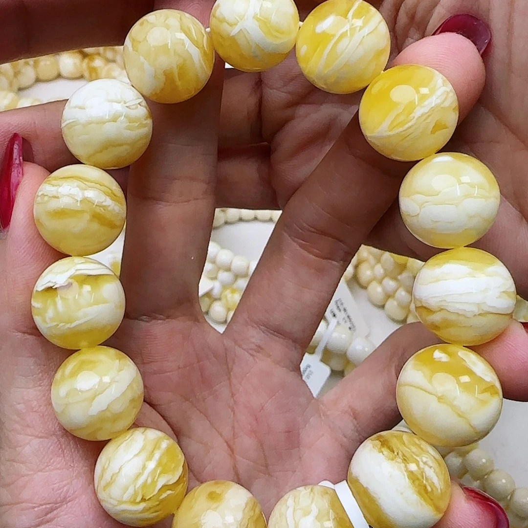 琥珀未镶嵌手链蜜蜡手串