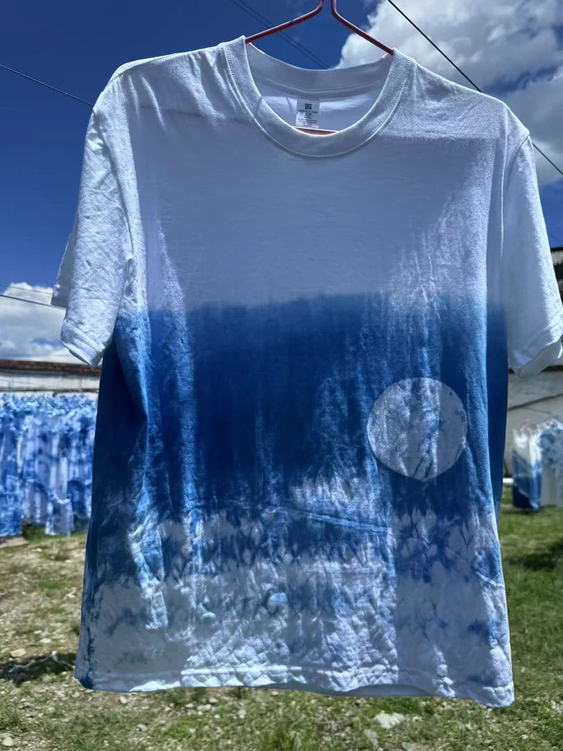 扎染男士短袖T恤日月星辰