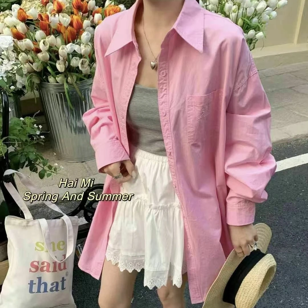 【杭州群姐家】8253春夏多巴胺百搭宽松长袖衬衫