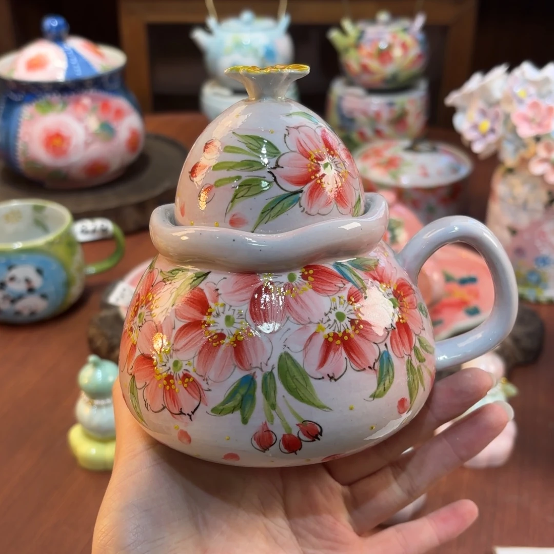 景德镇手绘高温釉下彩陶瓷茶具