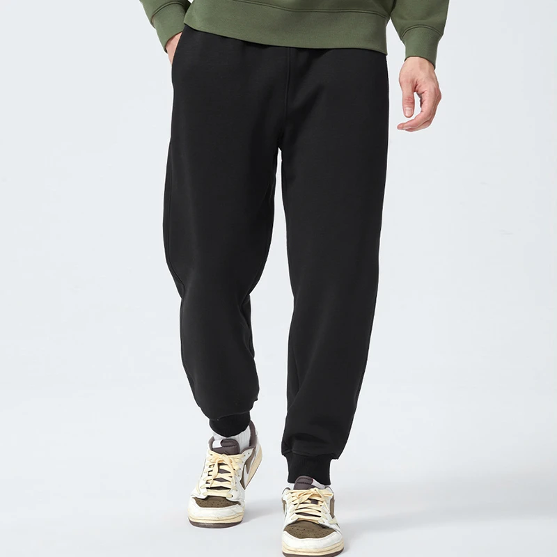 轻奢痞帅慵懒风废土风休闲裤秋冬季加绒黑色弯刀裤9824313M1198