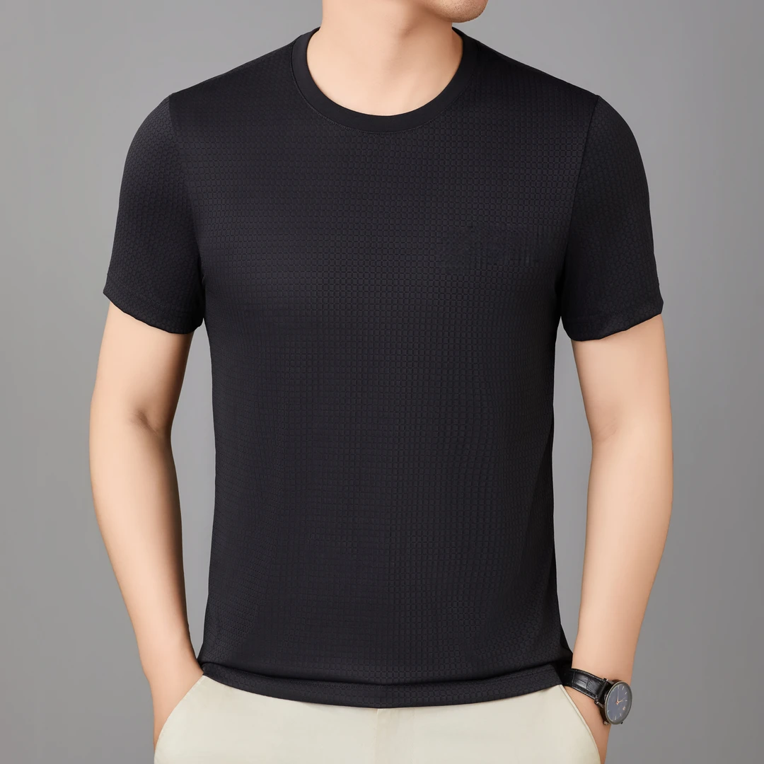 25圆领短袖体恤衫男士休闲