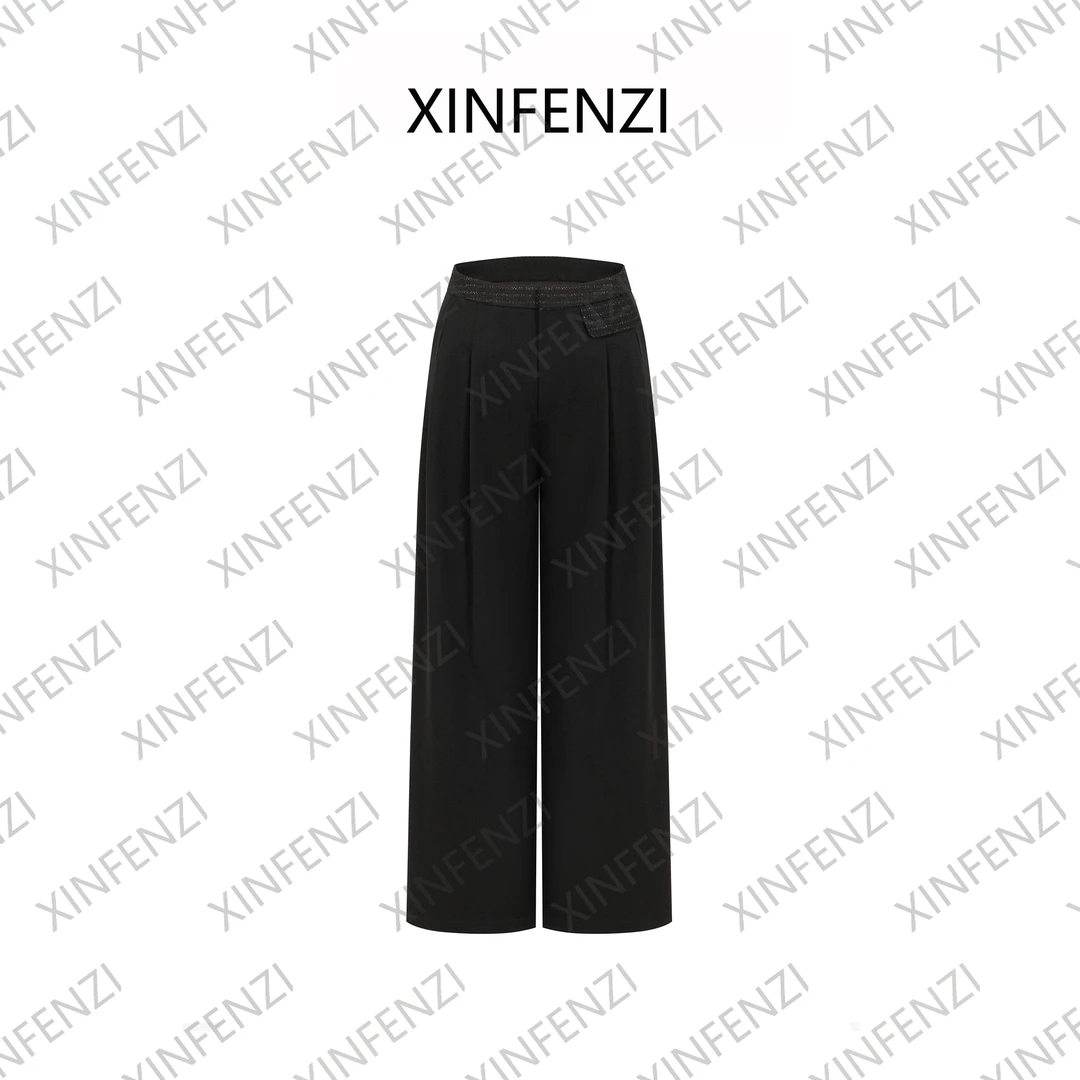 【思念裤】黑色垂感高腰阔腿长裤 WPT32707