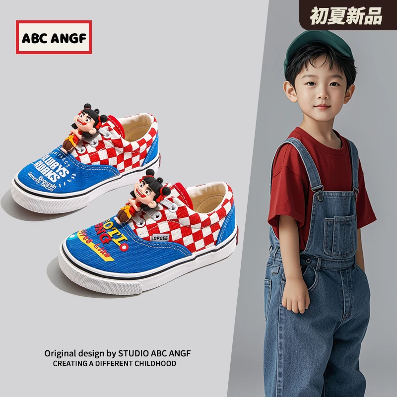 ABCANGF官方儿童2025春秋新款男一脚蹬板鞋女童婴童鞋