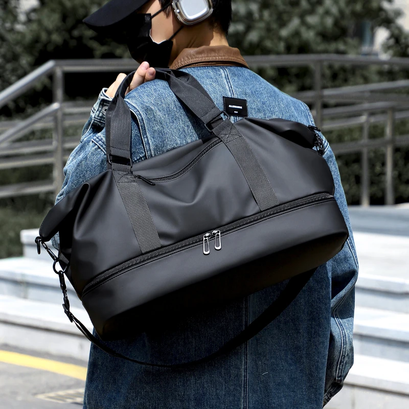 短途出差旅行包男士手提健身包干湿分离鞋仓潮防水可套拉杆箱包袋