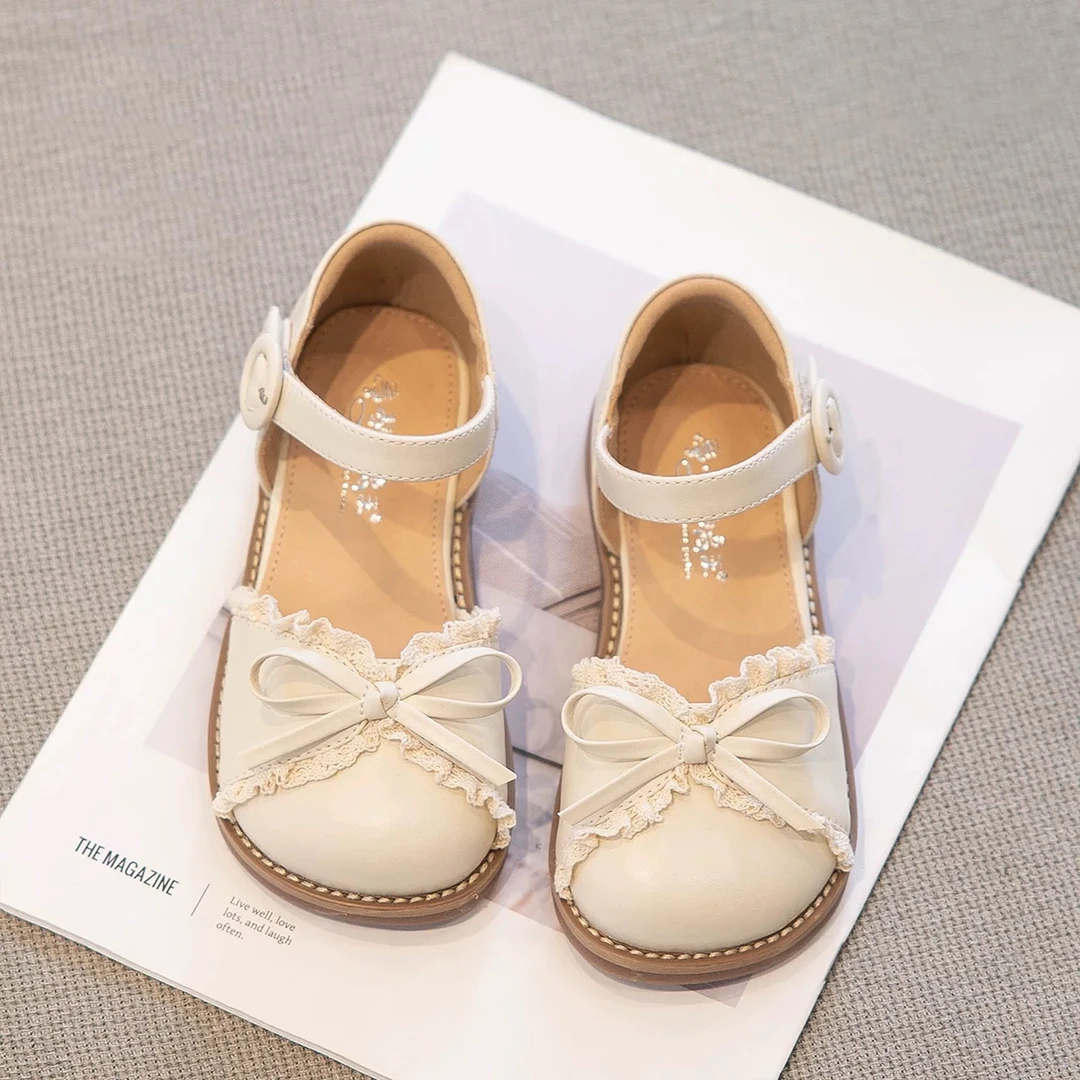 女童包头皮鞋2025新款夏季儿童公主凉鞋女宝软底小香风鞋