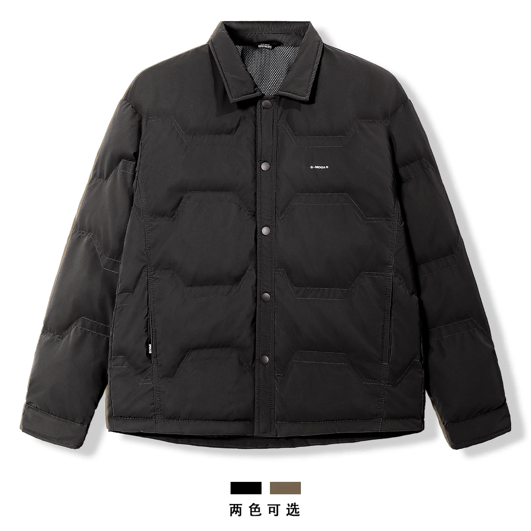 冬季新款男士加厚立领羽绒服黑色616