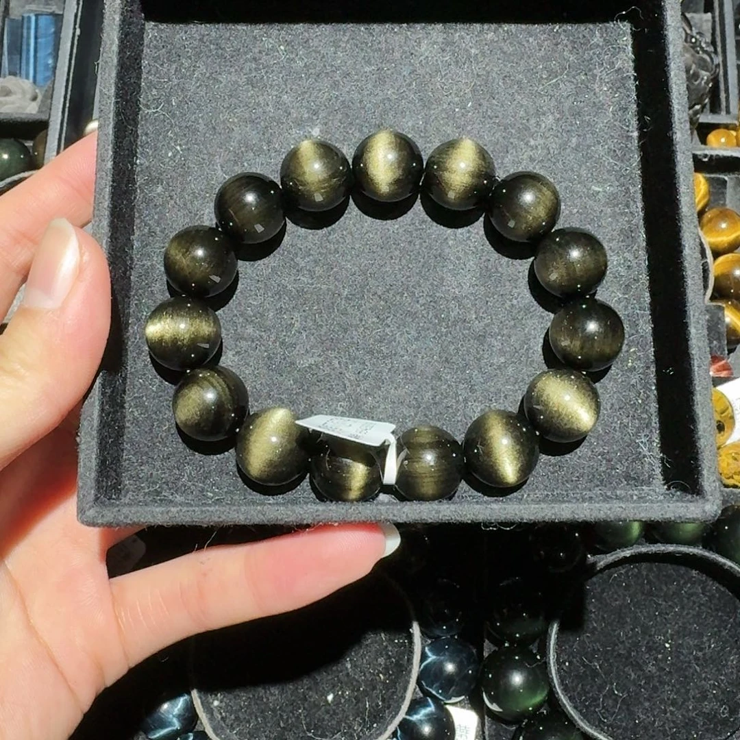 缘***渡黑曜岩未镶嵌手链