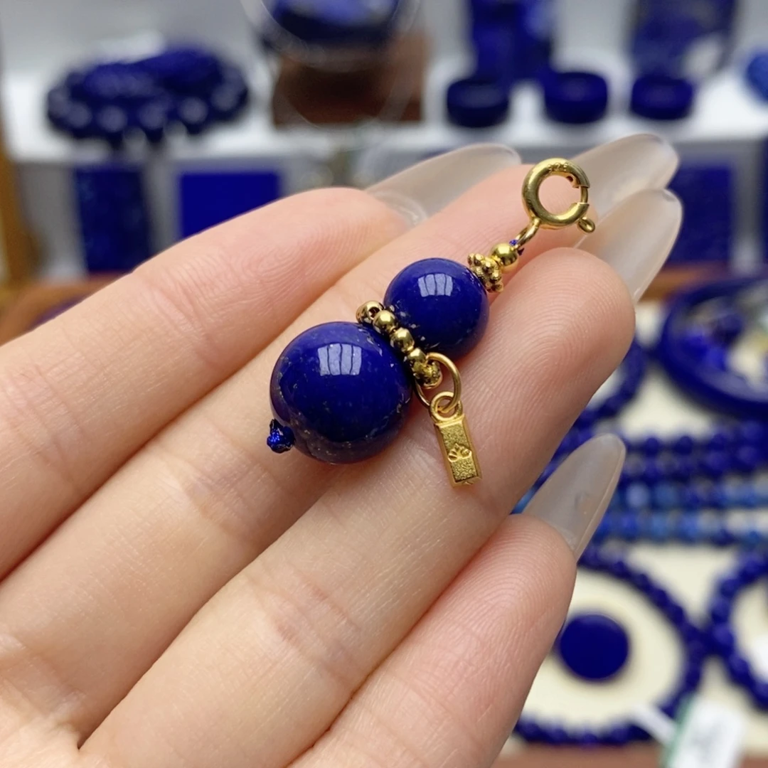 青金石银S925镀金镶嵌颈饰