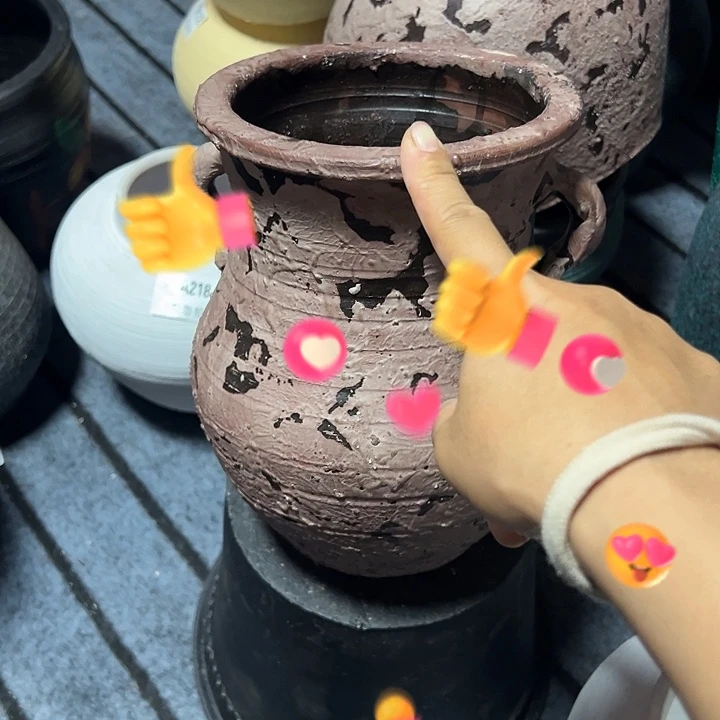 粗陶盆默认打孔高21口15