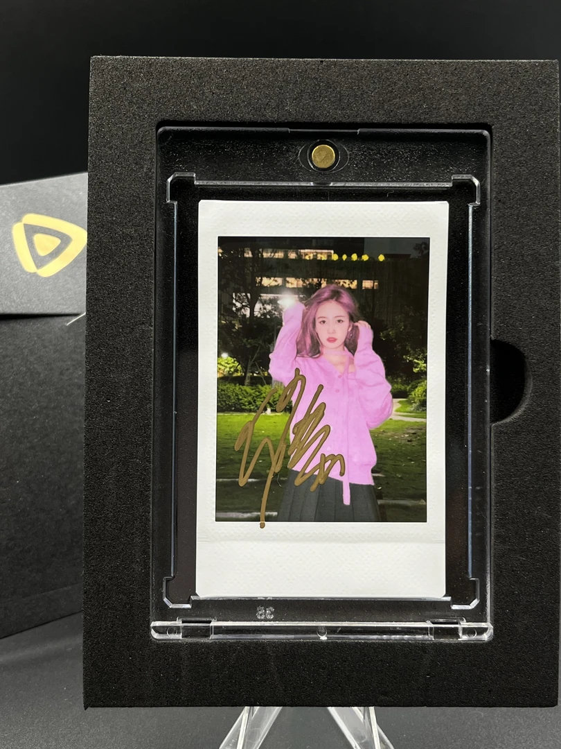 粉毛【白鹿】三寸正品签名拍立得照片白边