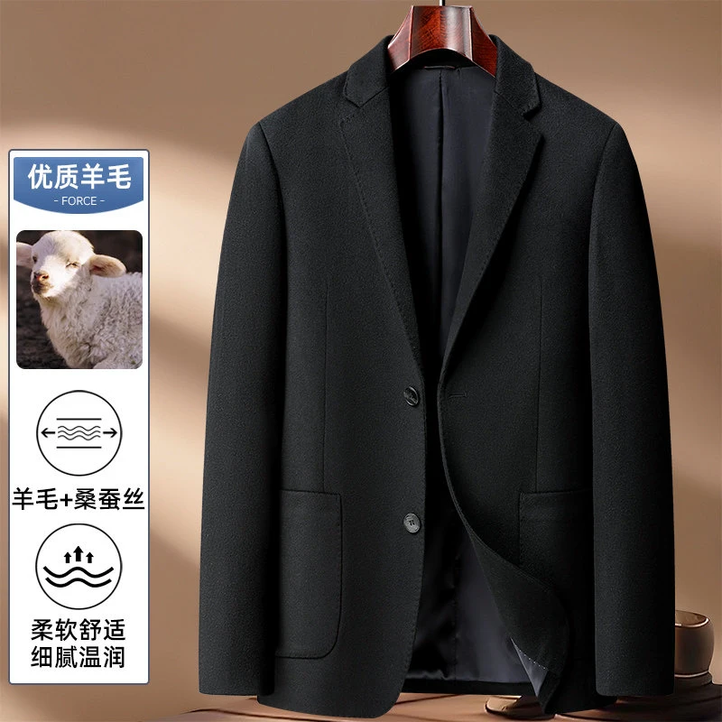 春秋柔软舒适休闲双面优质商务男士高档修身加厚秋冬季时尚秋季