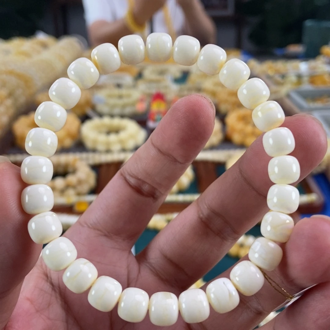 琥珀未镶嵌珠宝奇石8白蜡同料串8.75
