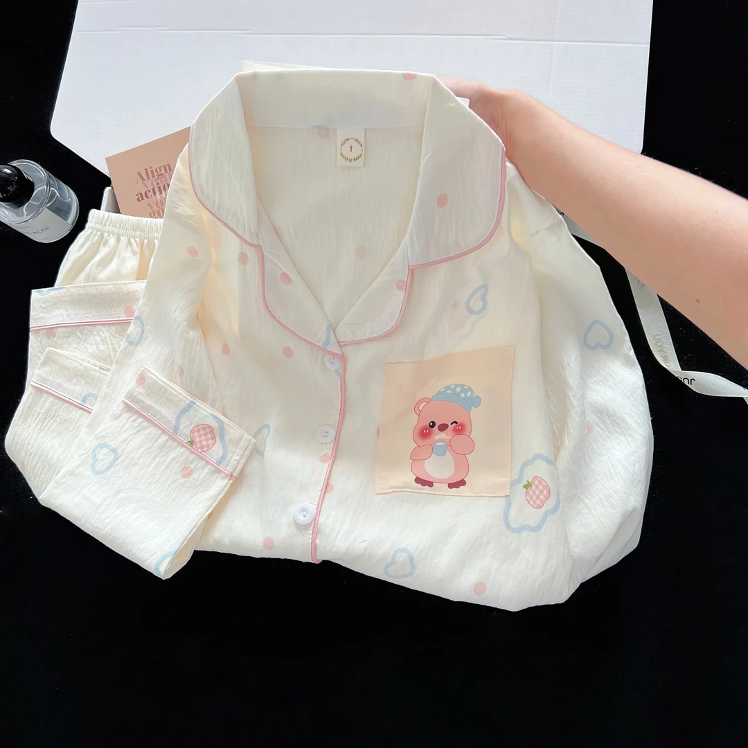女童睡衣春秋季新款儿童云朵棉中大童小女孩长袖套装可外穿家居服