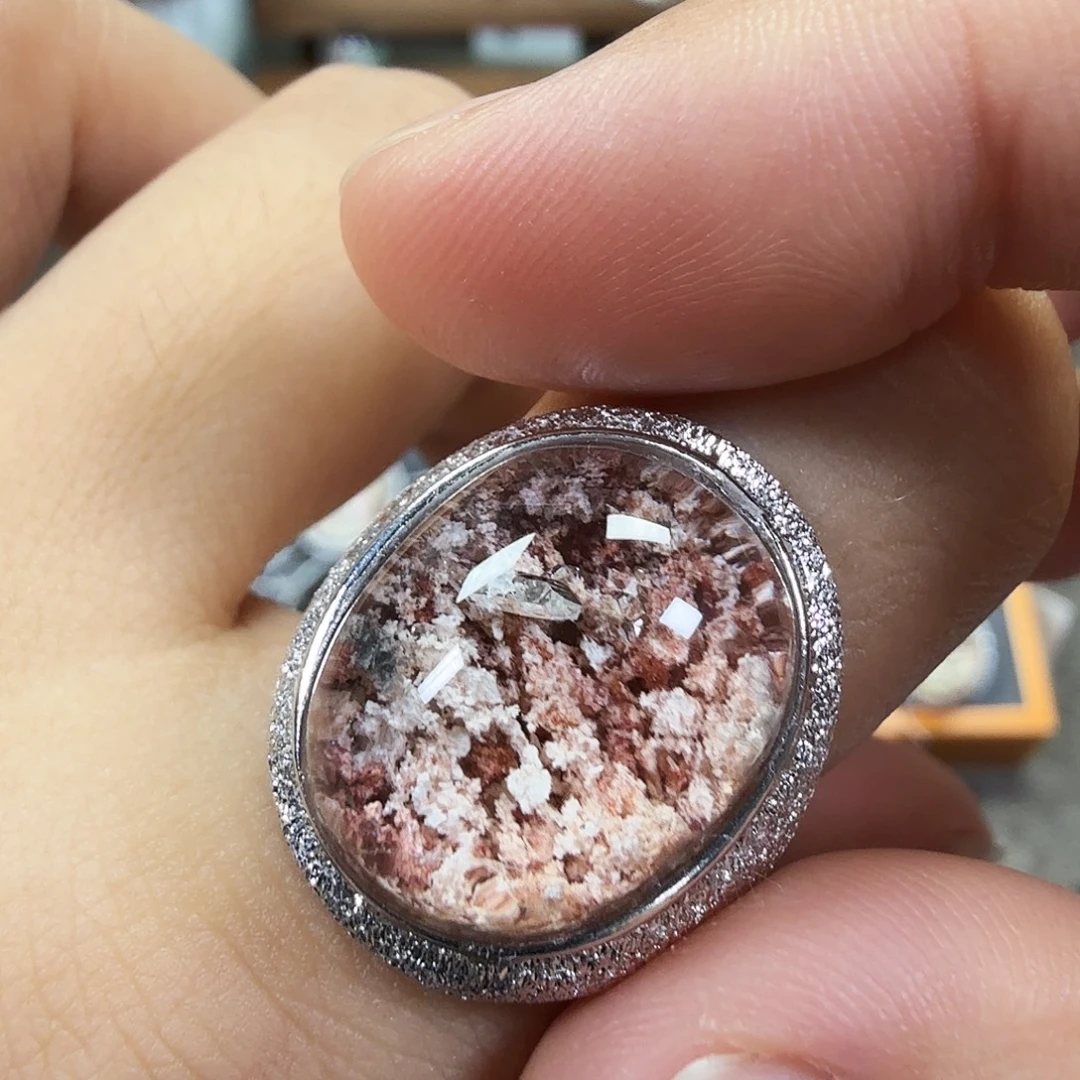 银S925镶嵌戒指水晶