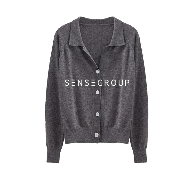 拾尚共合「哭泣」针织衫女春秋新款宽松开衫薄款外套