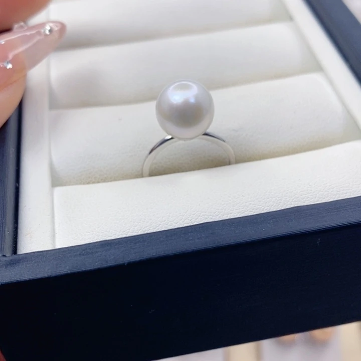戒指银S925镶嵌淡水珍珠