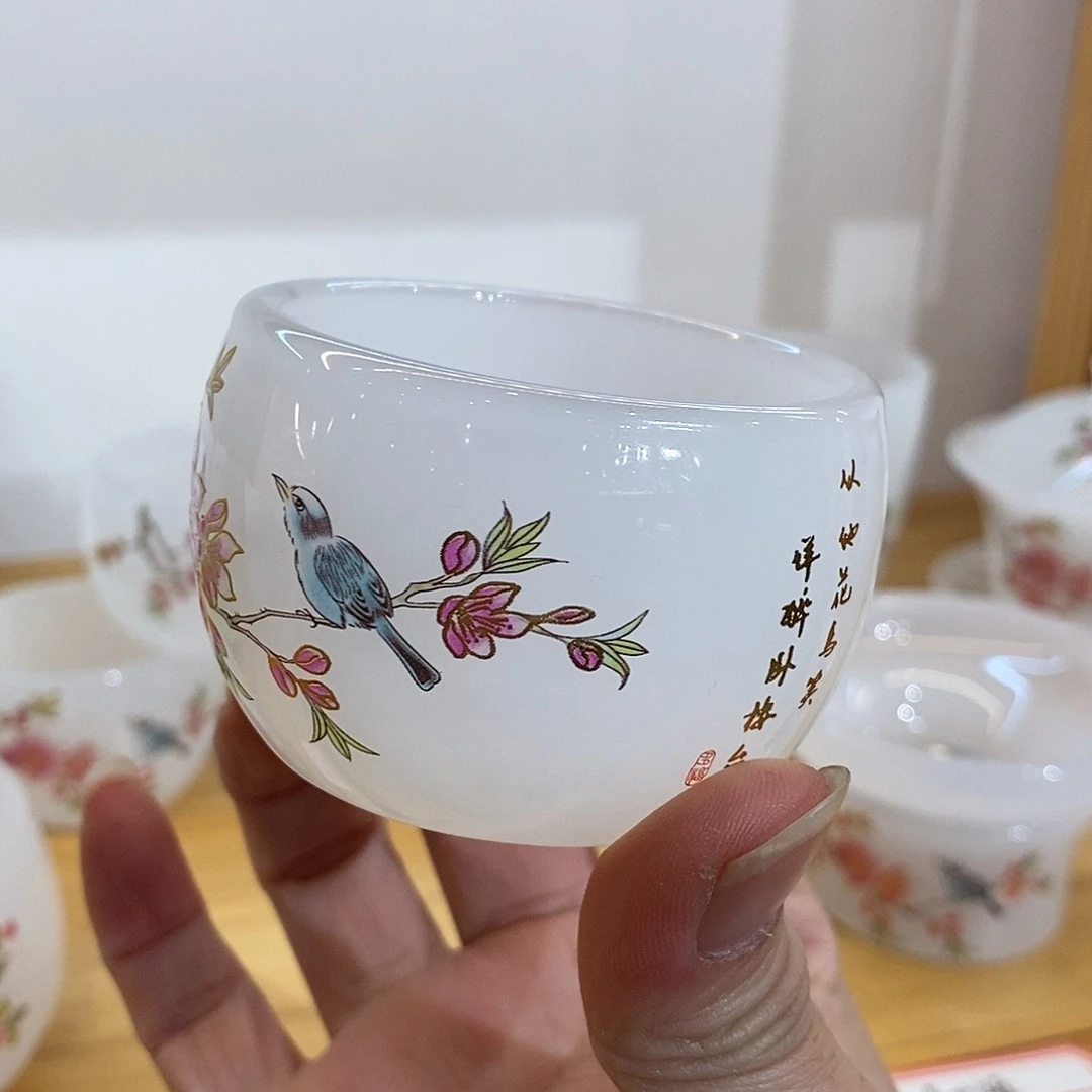 琉璃手工艺品喜上眉梢客杯