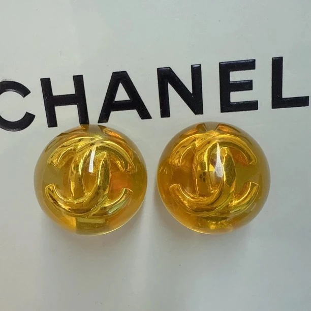 95新 Chanel/香奈儿 Chanel vintage香奈儿中古金球耳夹