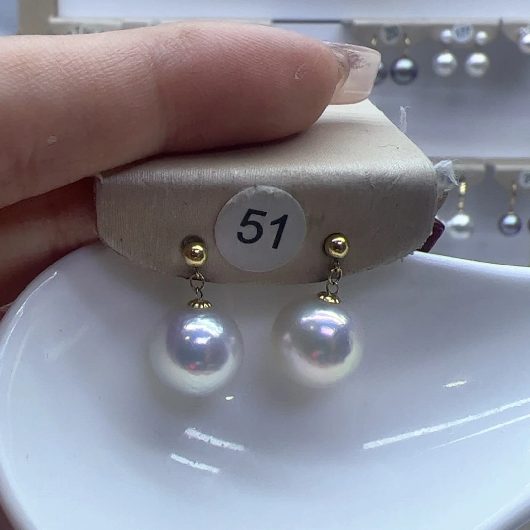 淡水珍珠耳饰18K金镶嵌