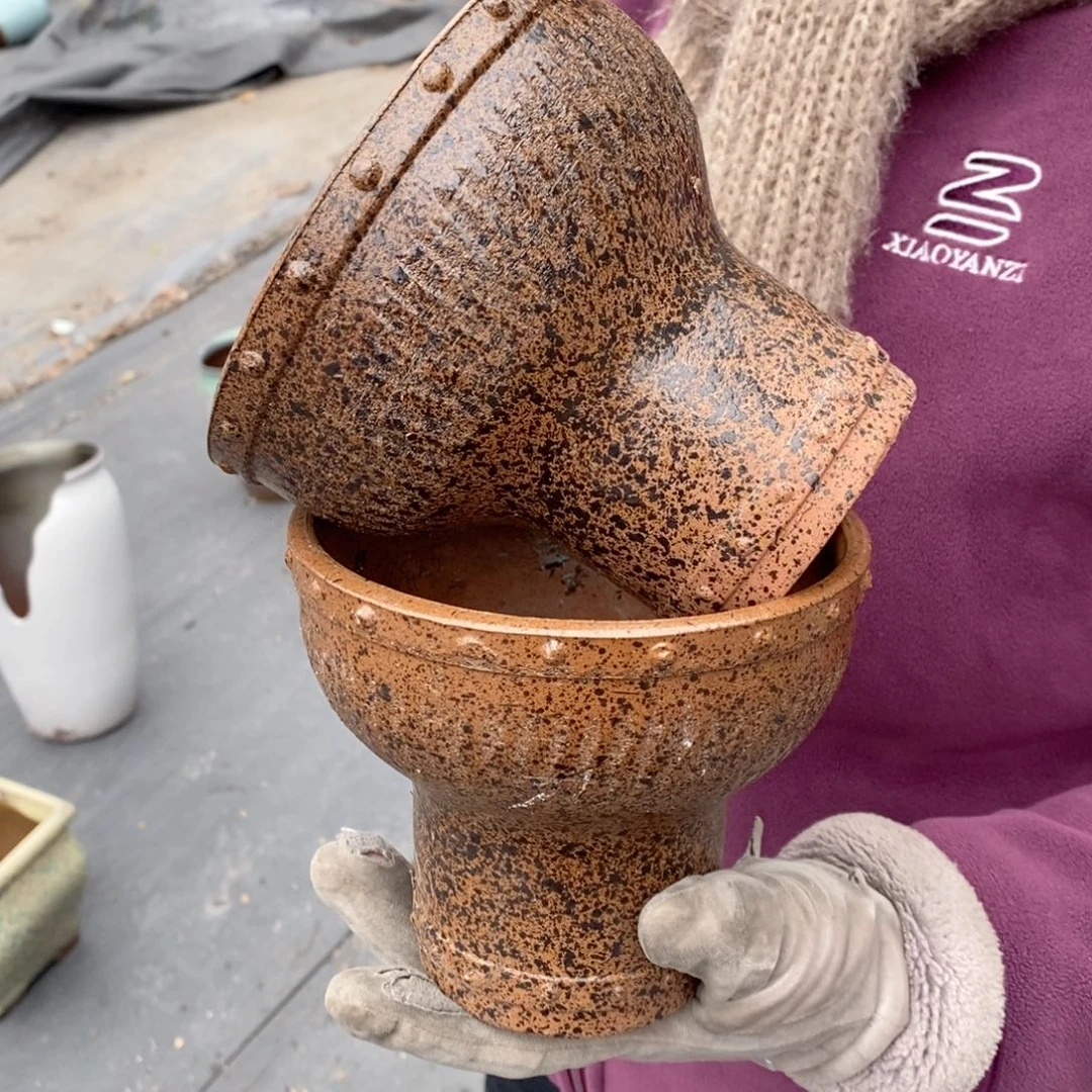 红陶口14高14瑕疵～