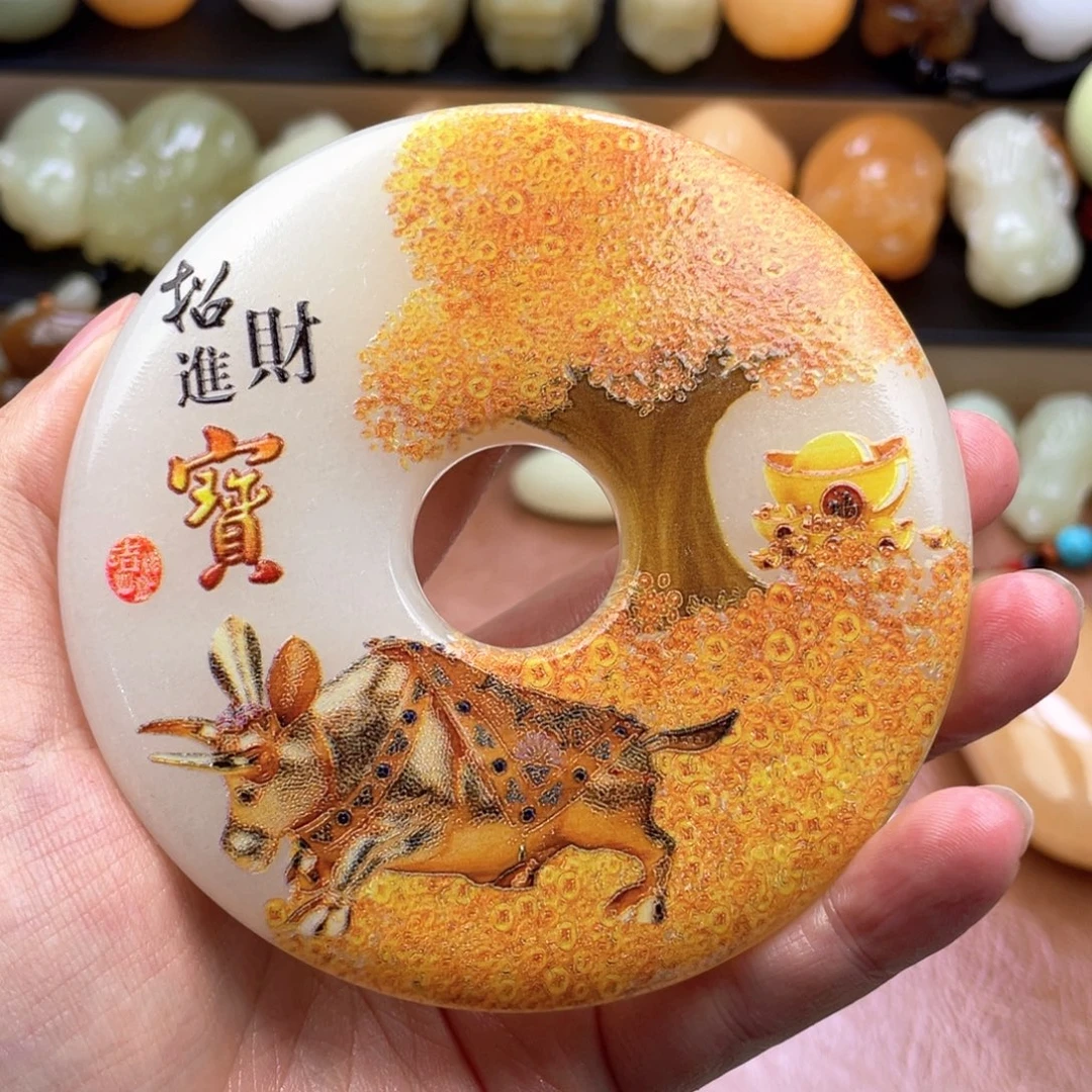 石材天然古青石手把件