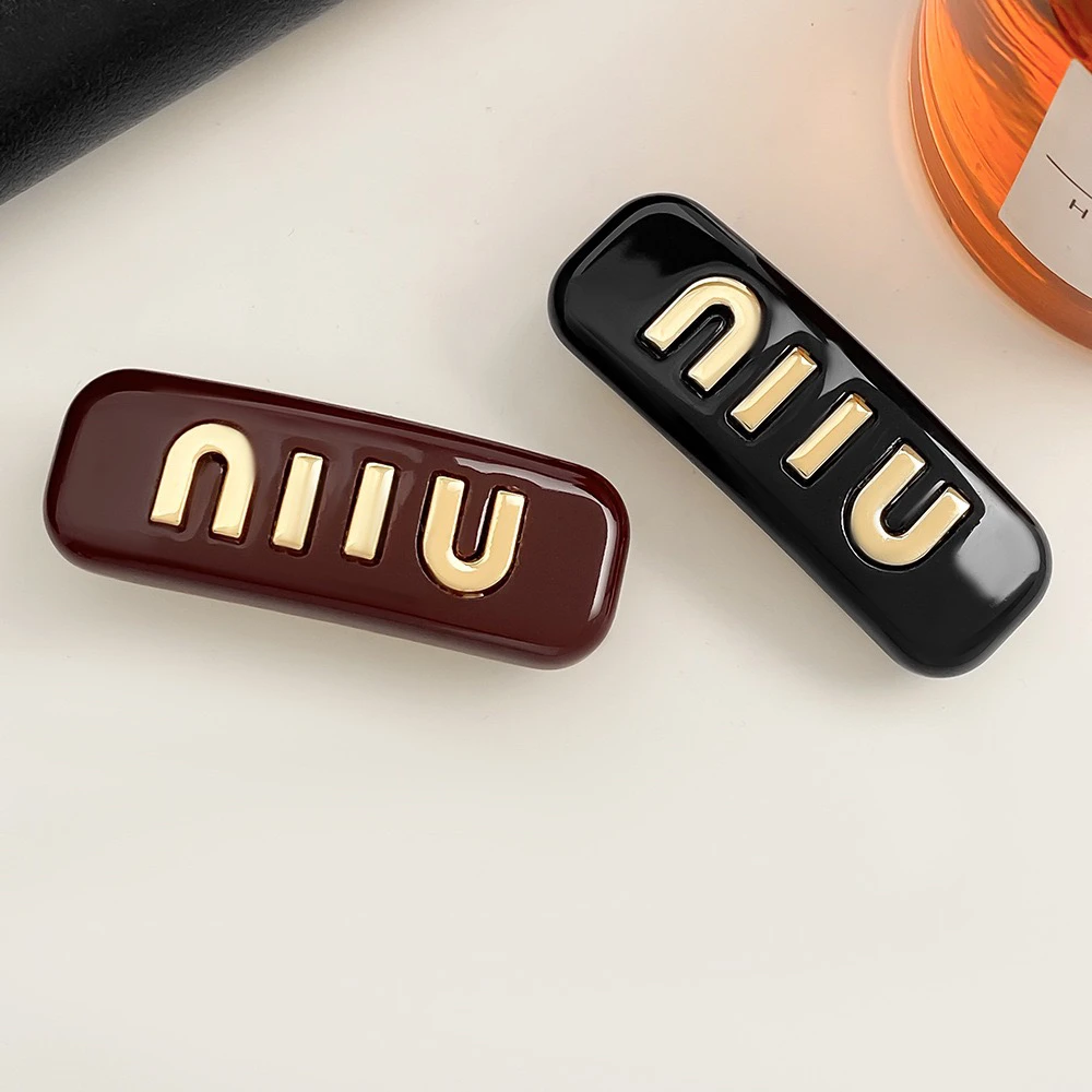 网红款M字母小号弹簧夹女轻奢气质刘海夹侧边夹百搭发夹发卡头饰