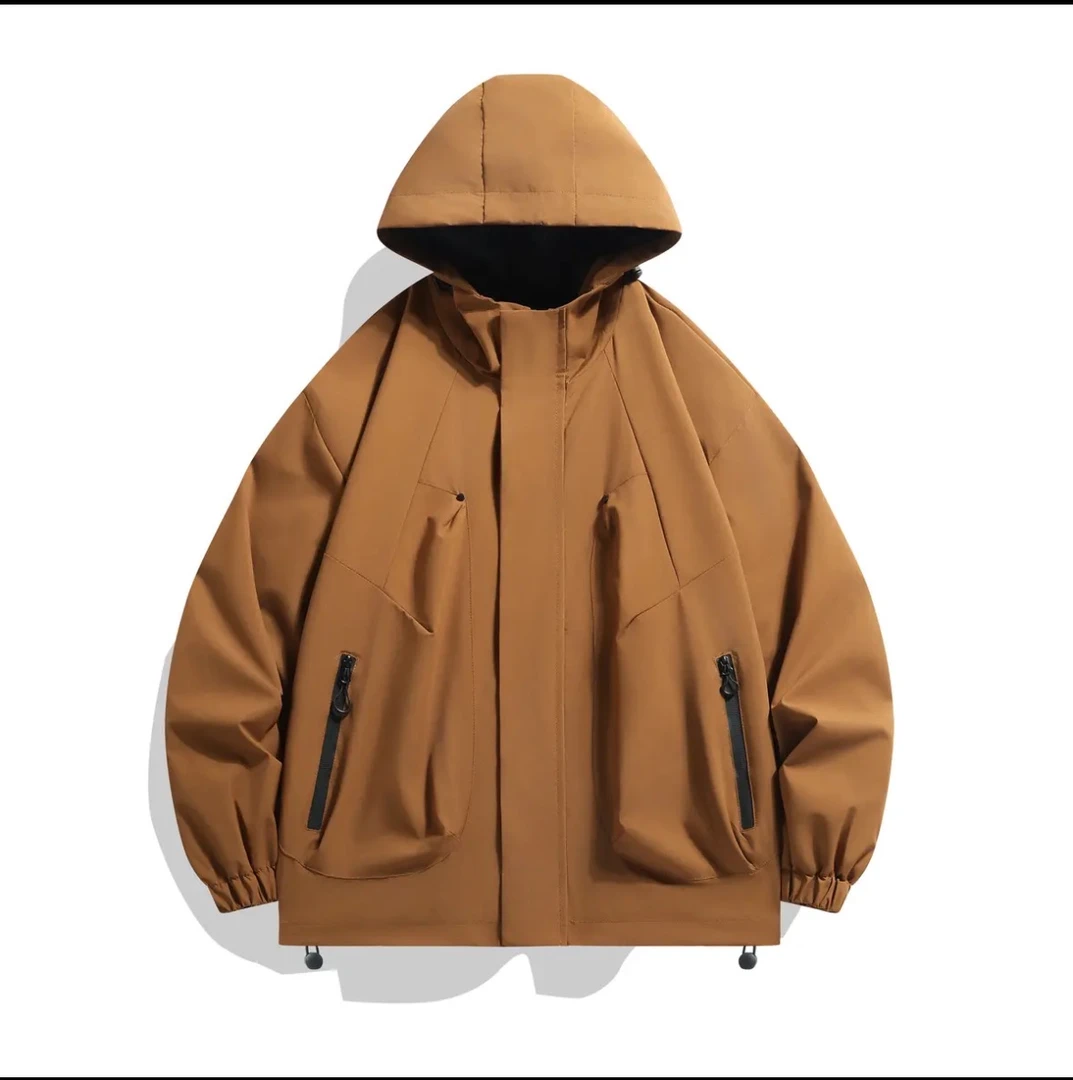 【刘哥严选】春秋季外套夹克薄款单冲男士运动户外百搭连帽宽松-218