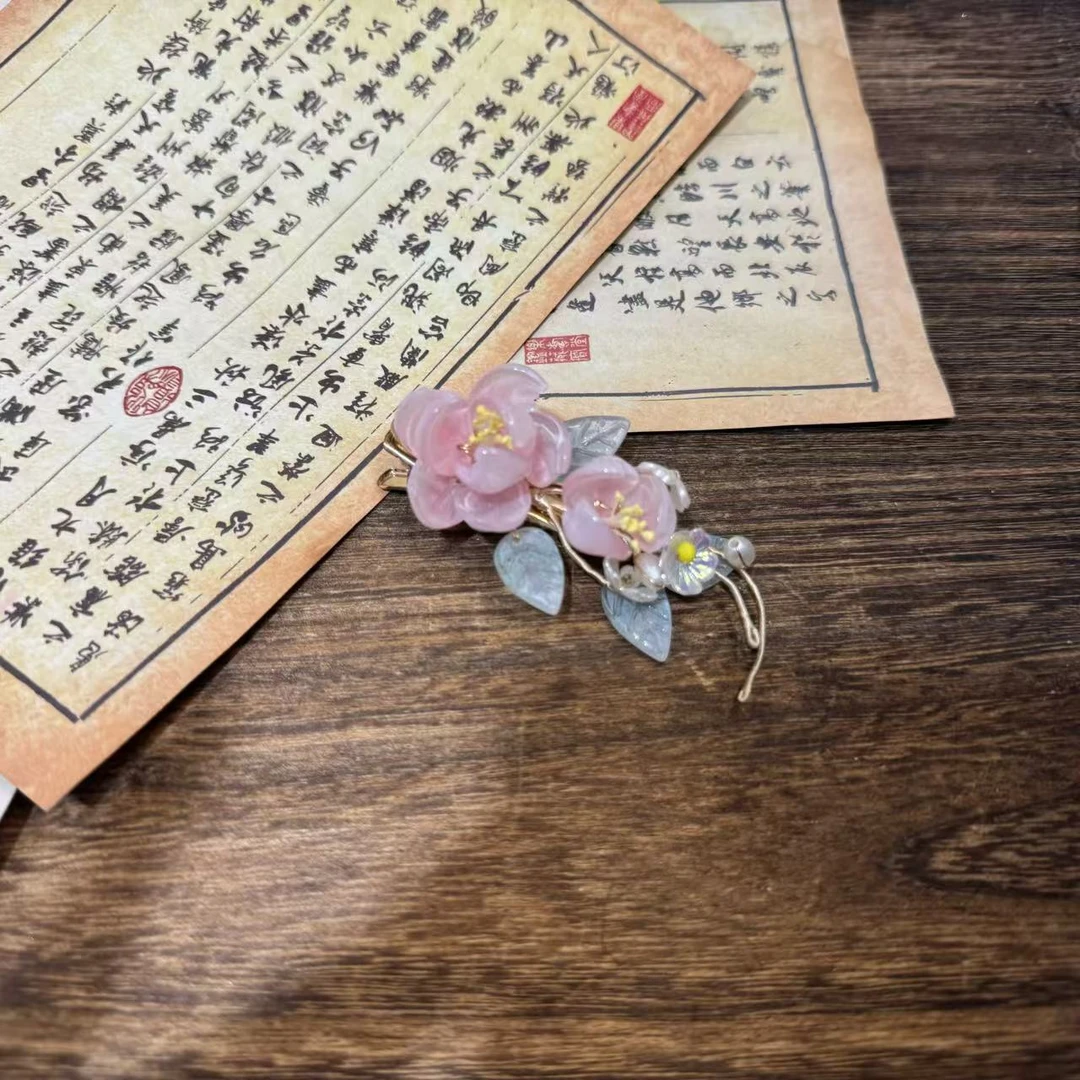 仿天然石粉发夹。前尘梦古风汉服配饰