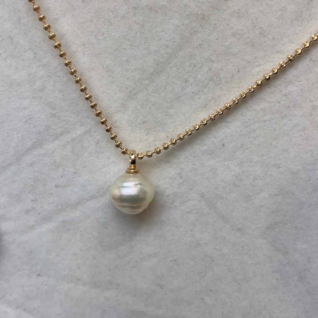 海水珍珠项链银S925镶嵌