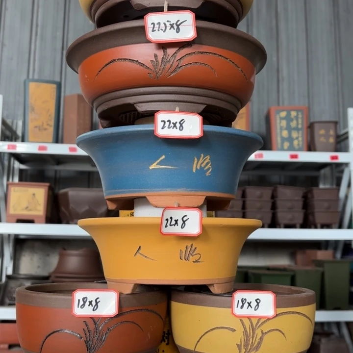 紫砂花盆100-8。