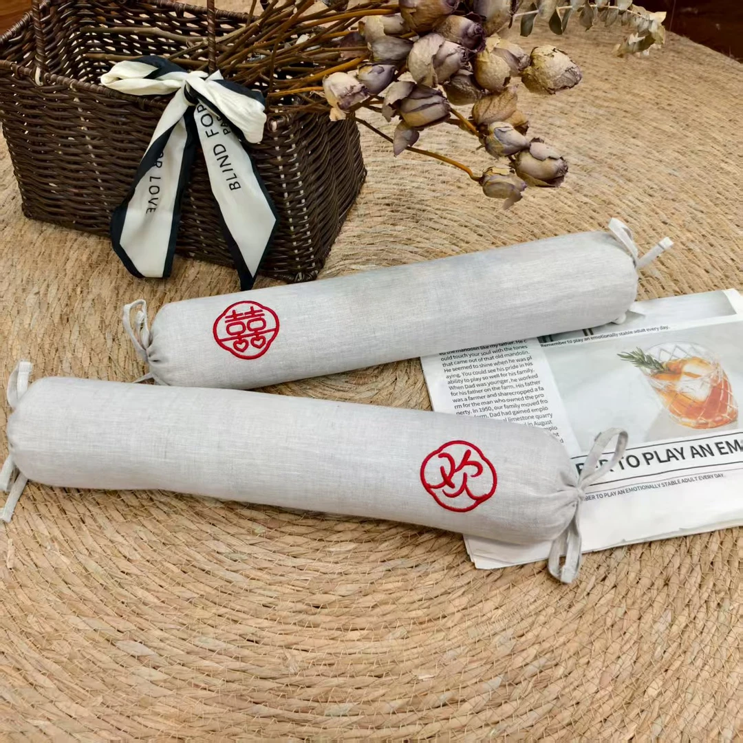 【小号黄荆子颈椎枕】汉麻双雨露黄荆子助眠颈椎刺绣枕5*40
