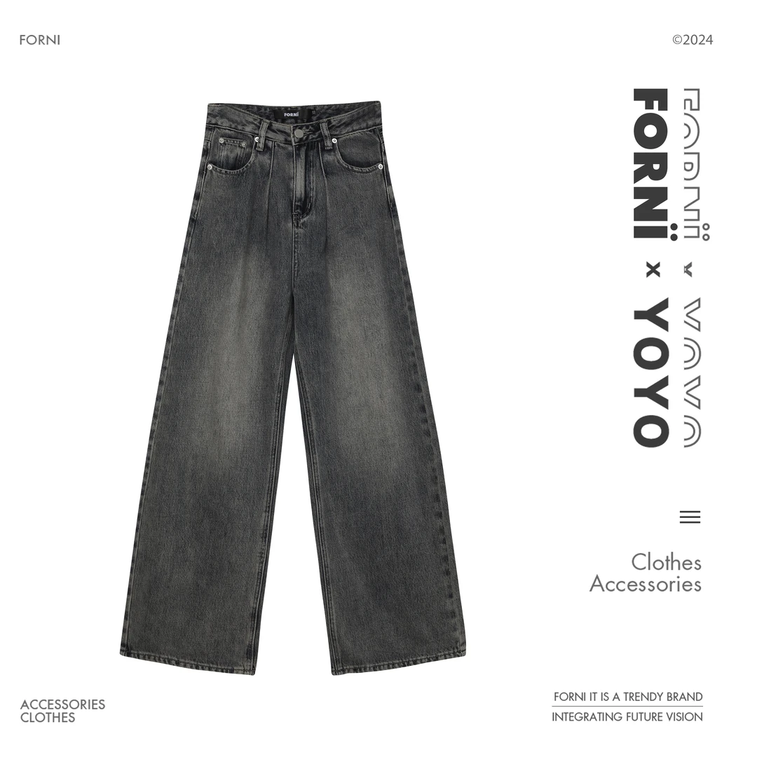 FORNI 做旧风牛仔裤