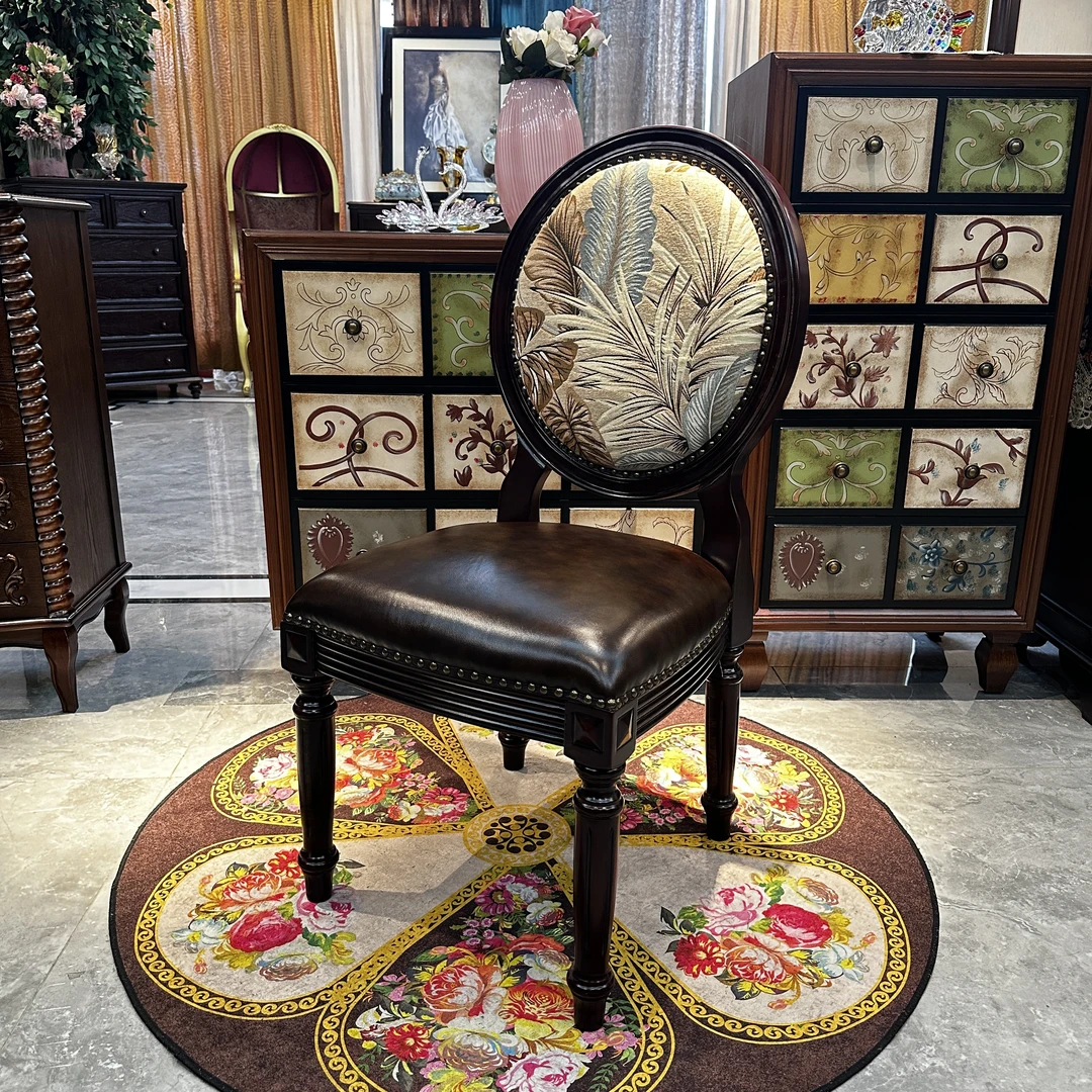 拍一发二【皇家壹号】美式家具客厅休闲椅书房书椅餐椅50*60*105