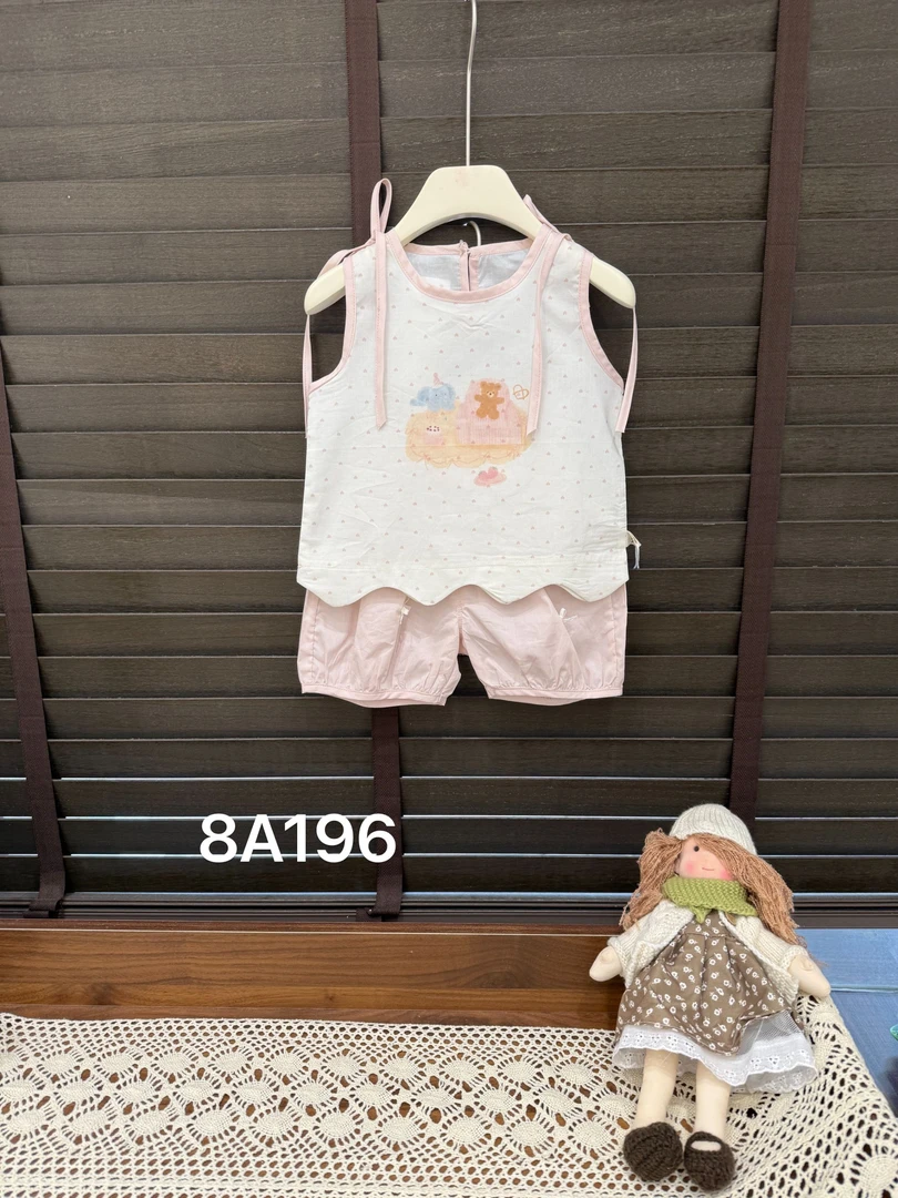 【BDM】2025-夏款女童小熊吊带套装8A196