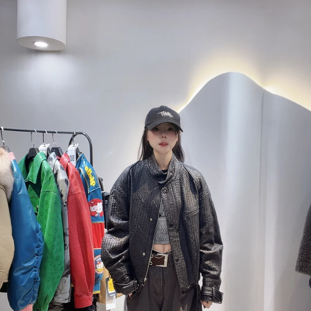 @***Y真皮皮衣外套短款Xl