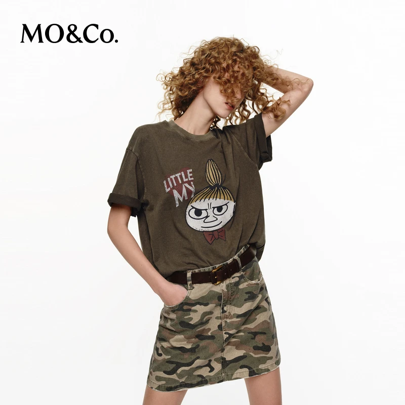 【姆明联名】MOCO棉质T恤2026夏新品套色炒雪花斑驳MBF2TEE047